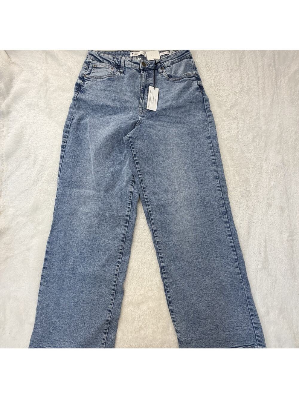 American Tall Stevie Wide Leg Light Wash Perfect Blue 33x35 Stretch NWT